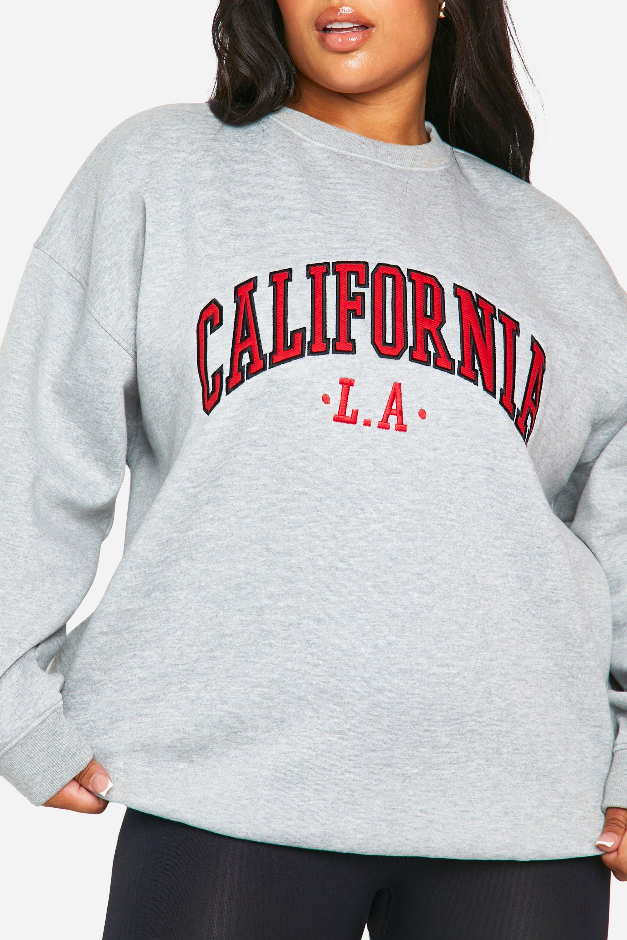 Plus California Applique Oversized Sweatshirt boohoo IE
